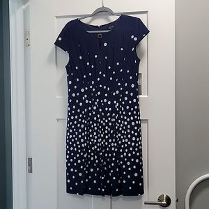 Dress in Navy with white dots